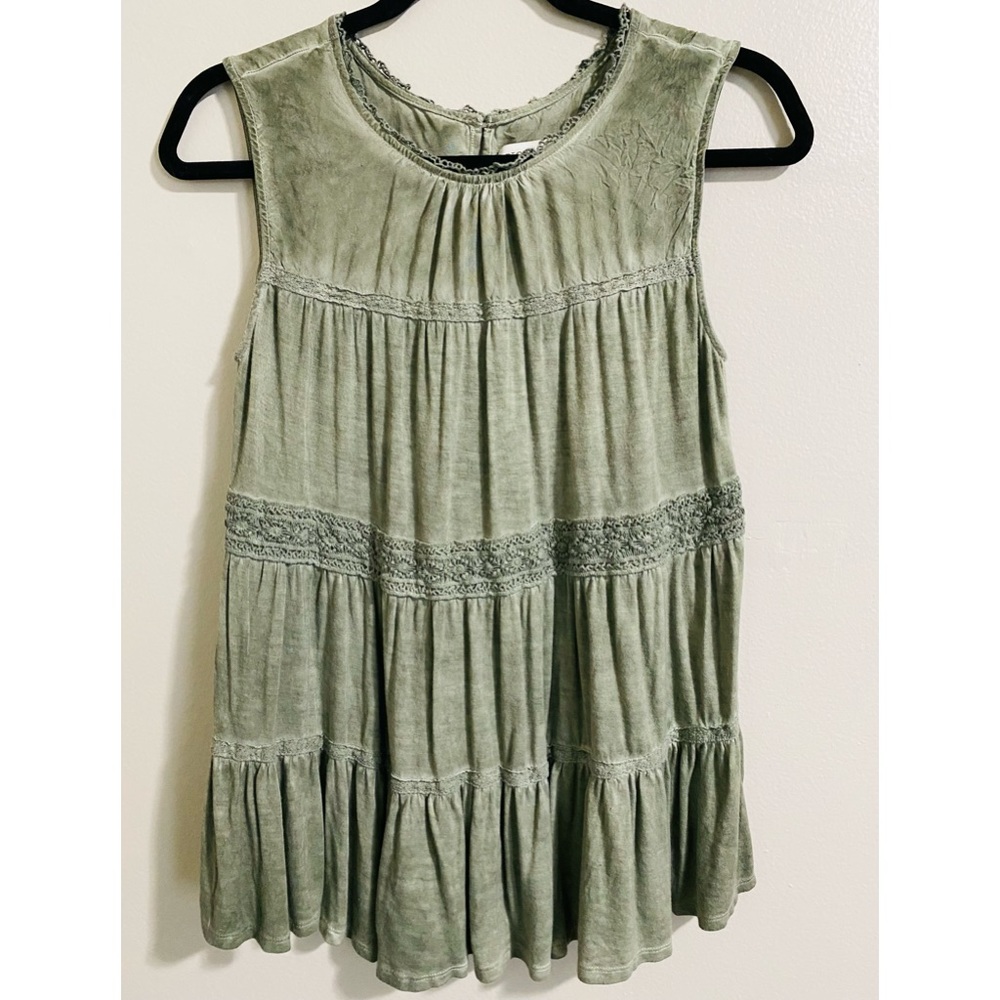Greenish Grey boho tank